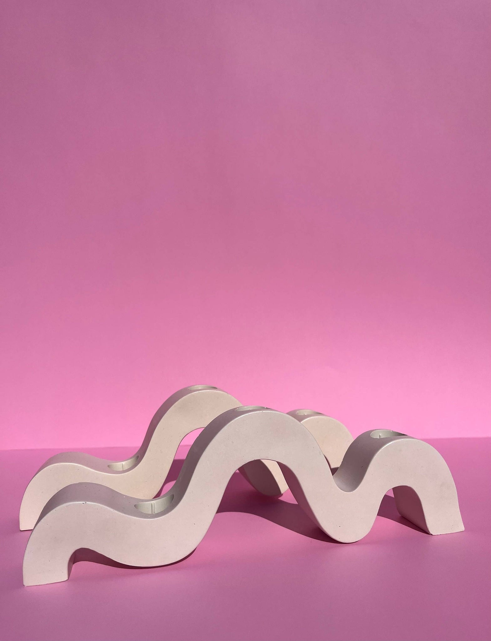 Good Times Creative - The Wave |Beige Candle Holder| Jesmonite Candle Holder: Beige