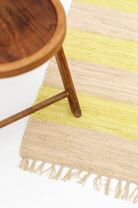 CHINDI RUG - NEON YELLOW + CREME