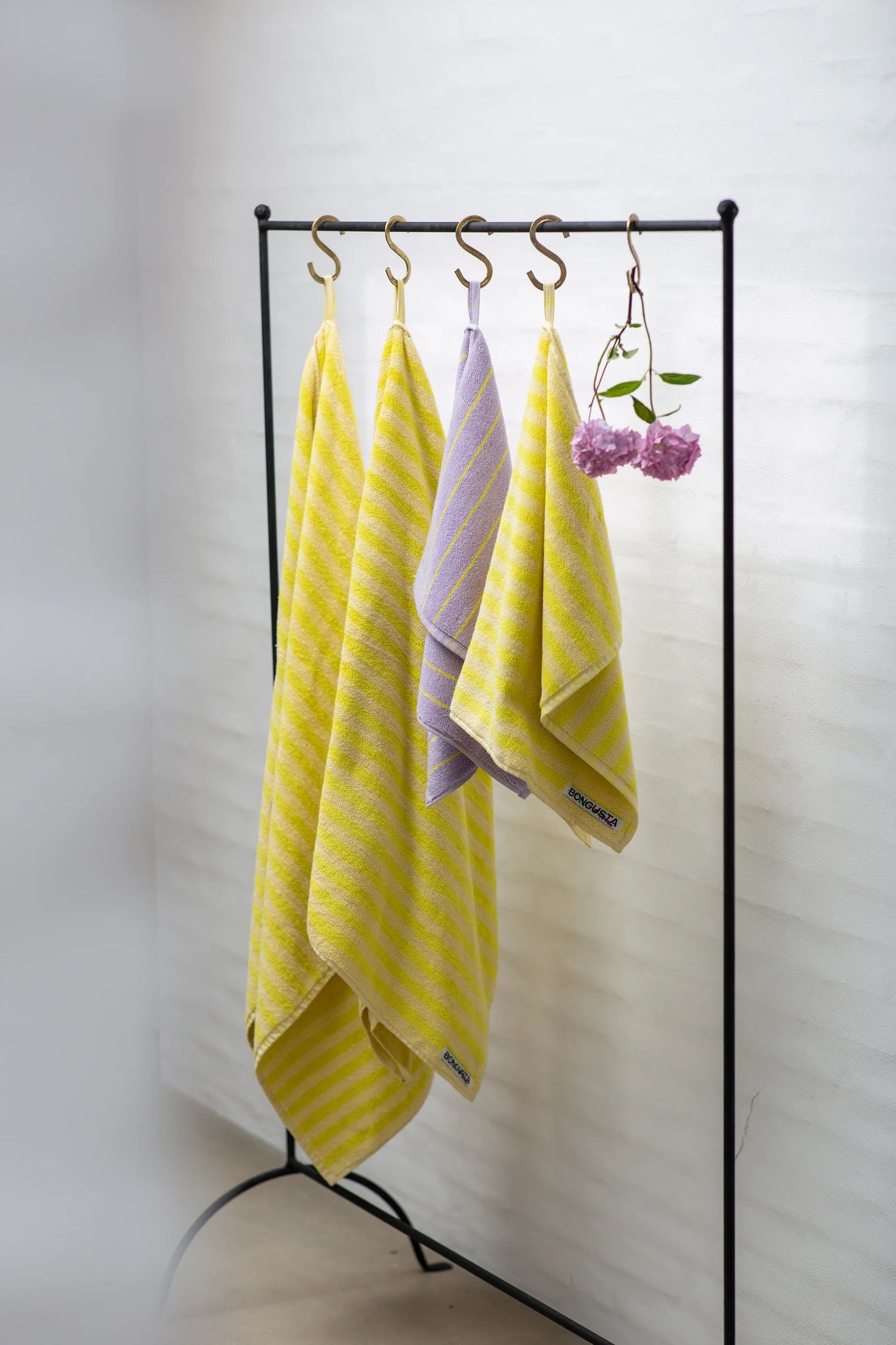 NARAM GUEST TOWEL - PRISTINE + NEON YELLOW