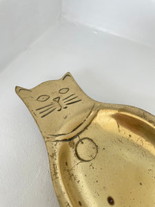 BRASS KITTY DISH