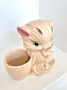 VINTAGE PINK KITTY HULL POTTERY