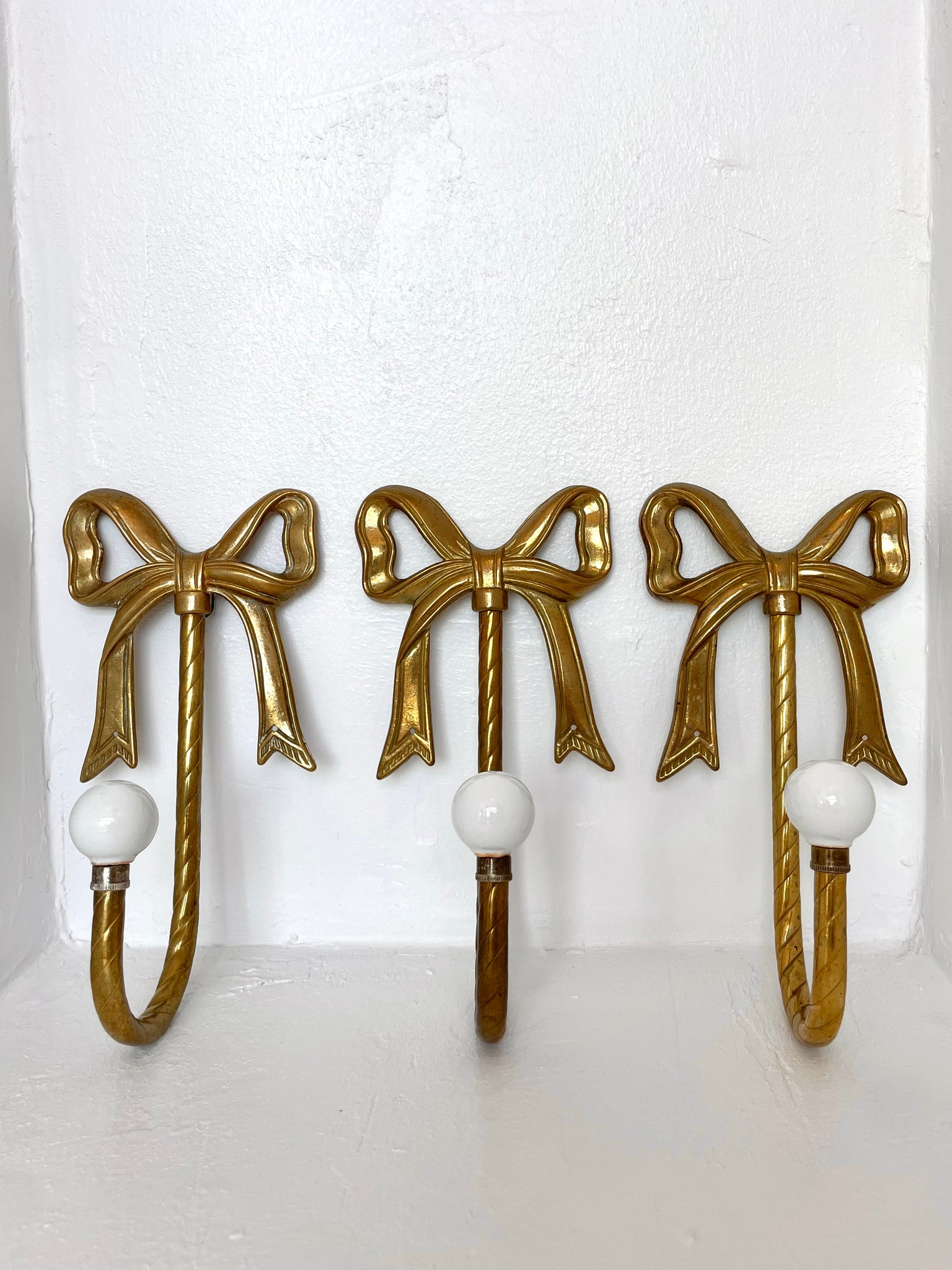 Vintage Brass Bow Hook 
