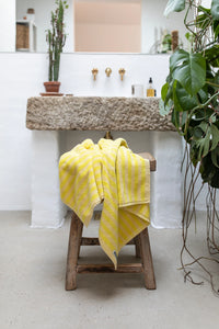 NARAM BATH SHEET - PRISTINE + NEON YELLOW