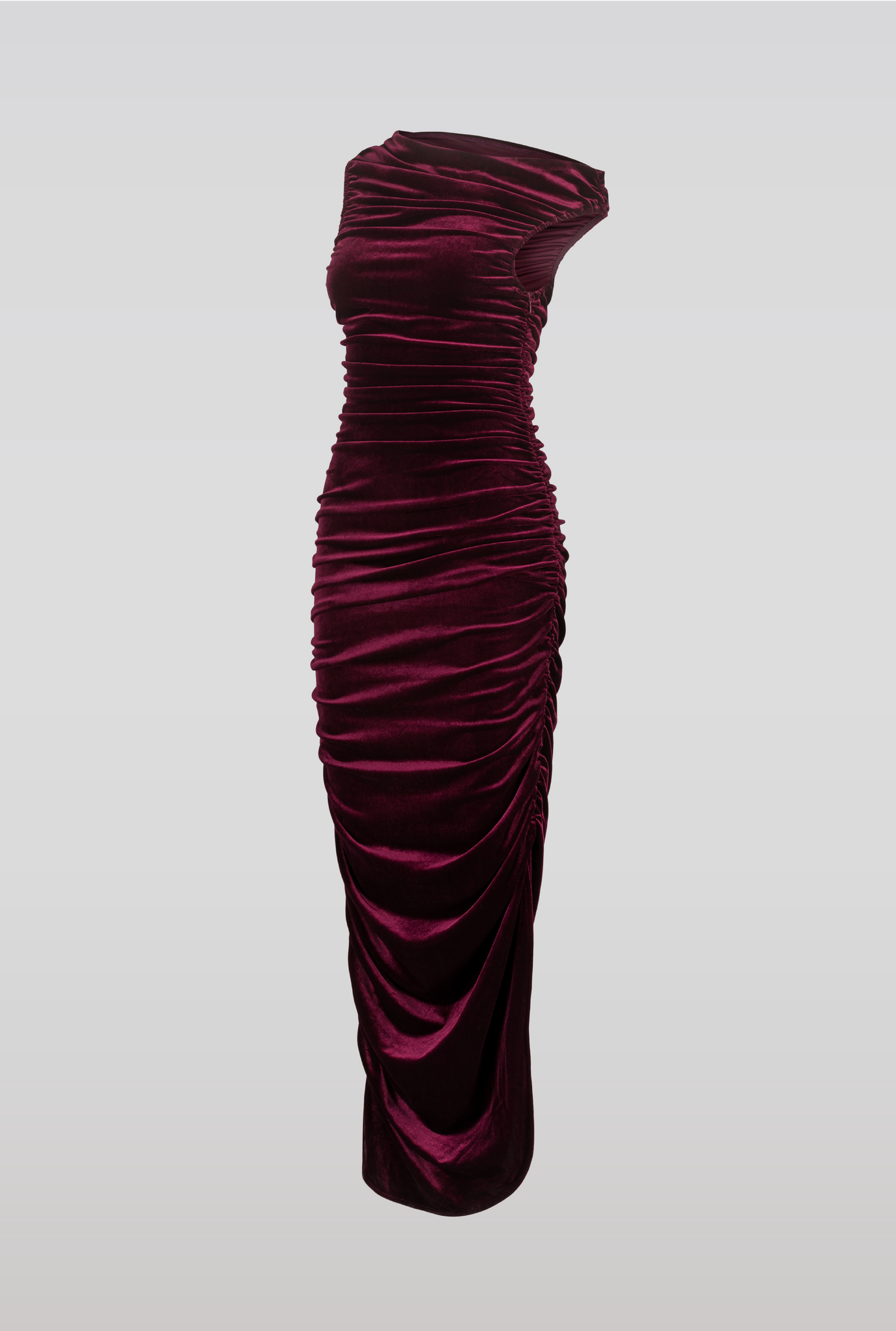 DRAPED VELVET DRESS