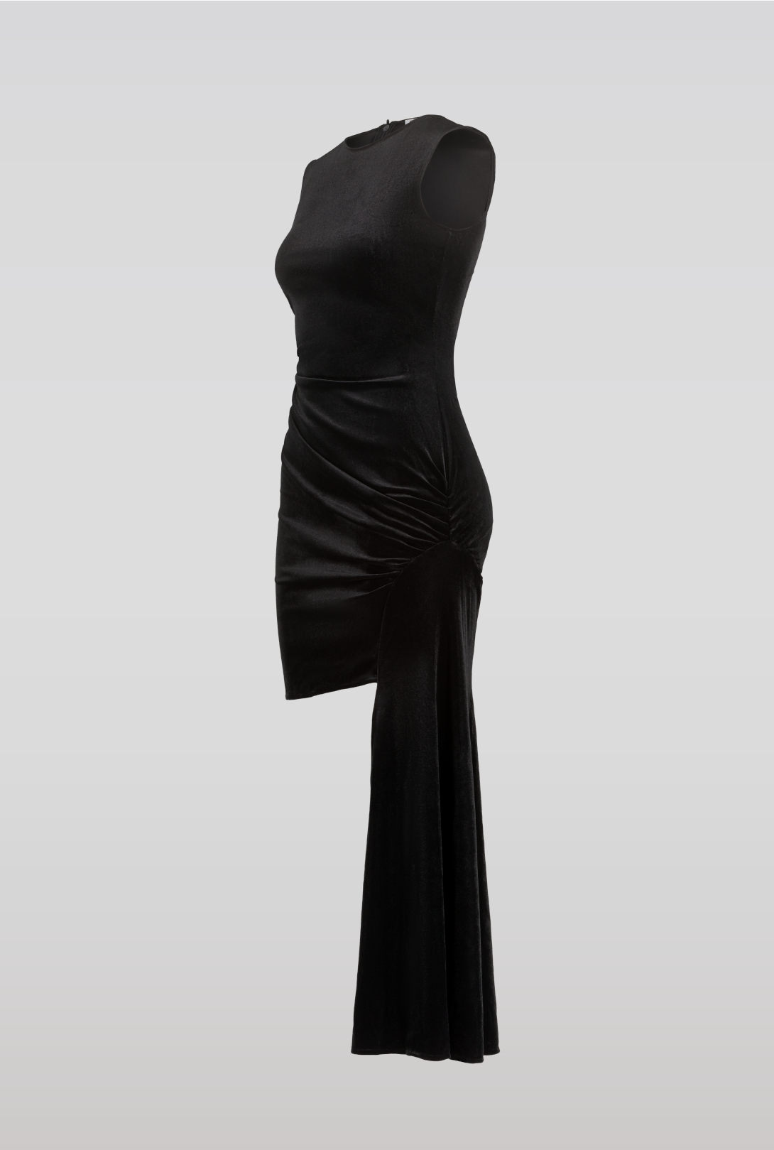 VELVET SIDE TAIL DRESS